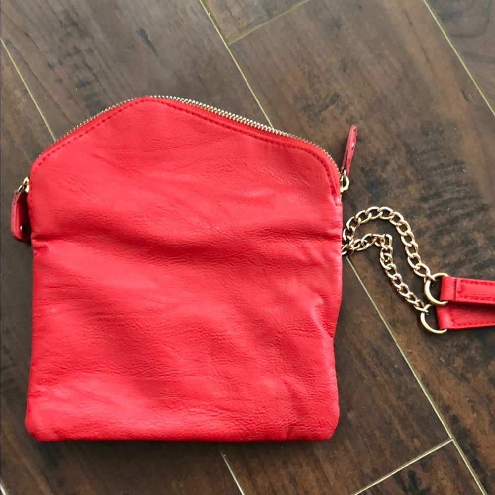 Red Wristlet with Chain